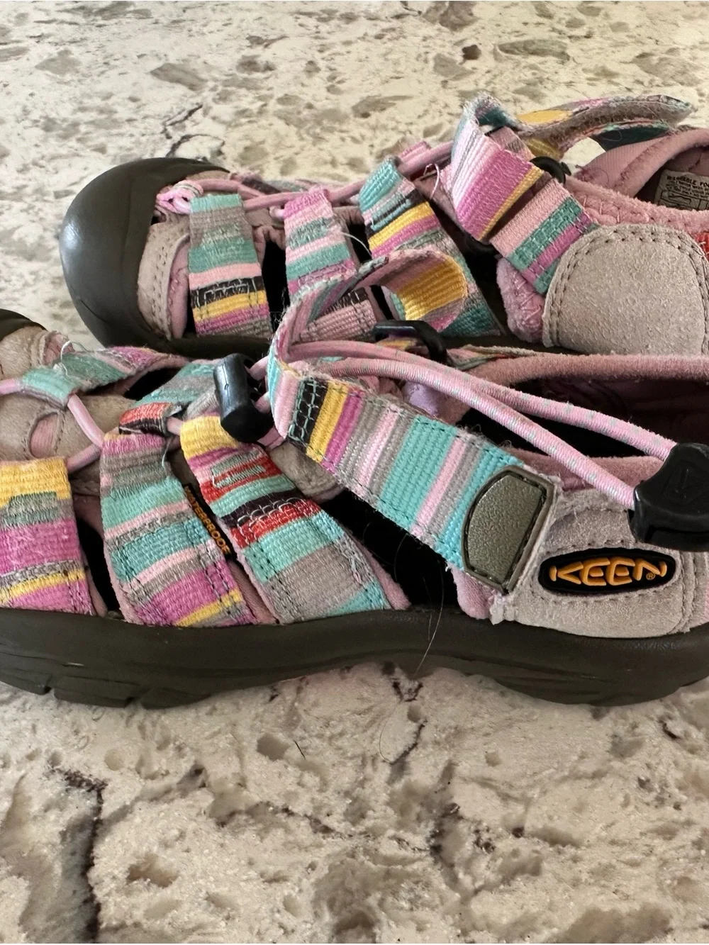 Keen Kids Multicolor Striped Sandals - Pink, Aqua & Yellow
